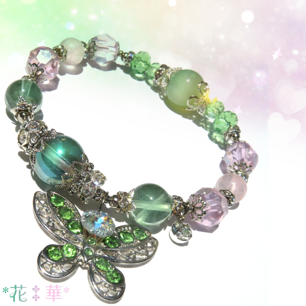 蜜璃イメージカラー天然石ブレスレット/No.2177