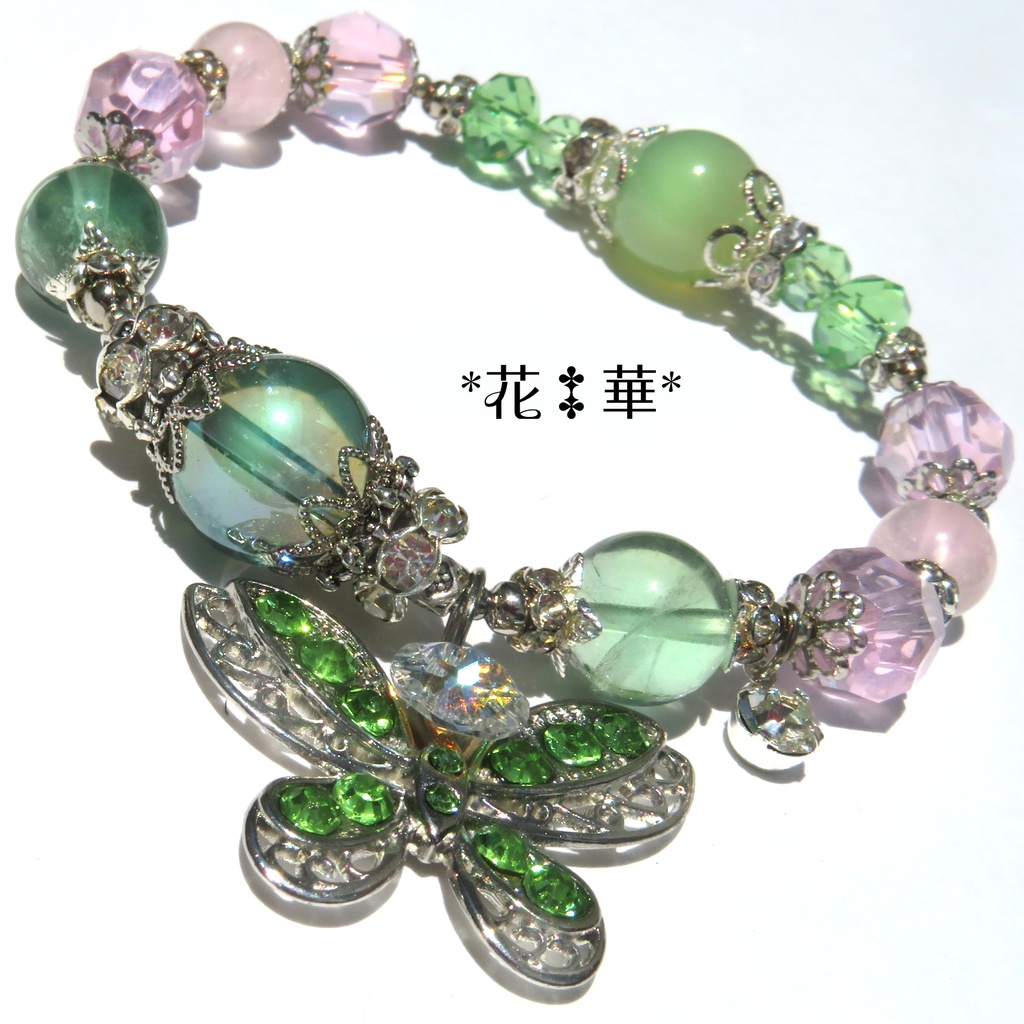 蜜璃イメージカラー天然石ブレスレット/No.2177