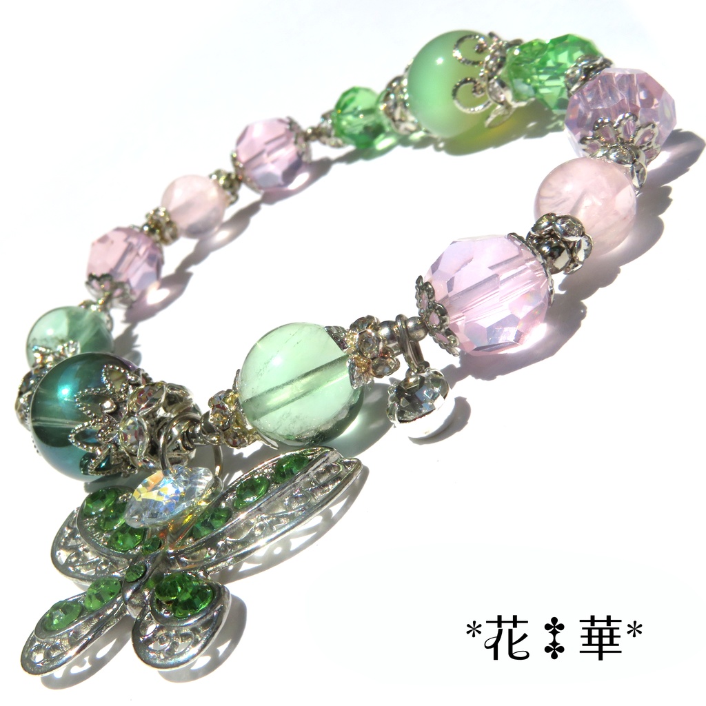 蜜璃イメージカラー天然石ブレスレット/No.2177