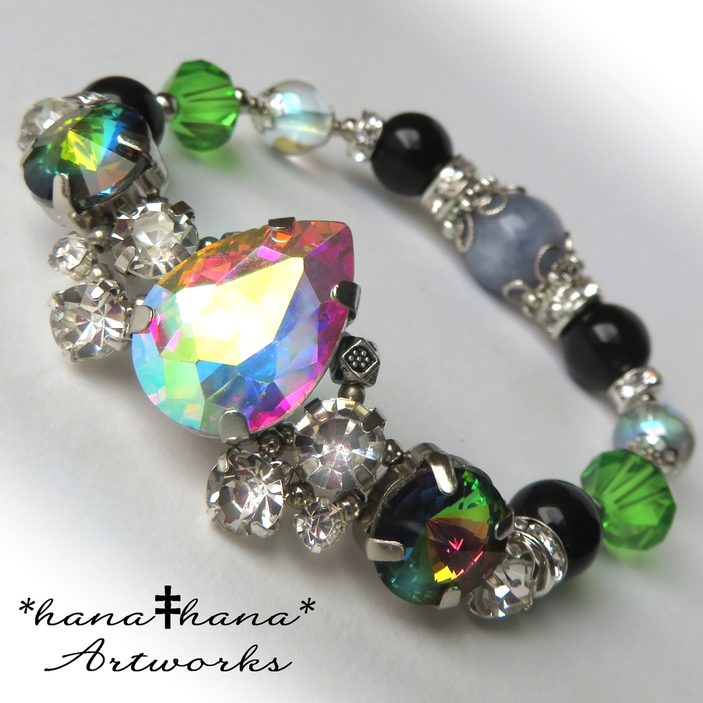 シルバーイメージカラー天然石ブレスレット/No.3013