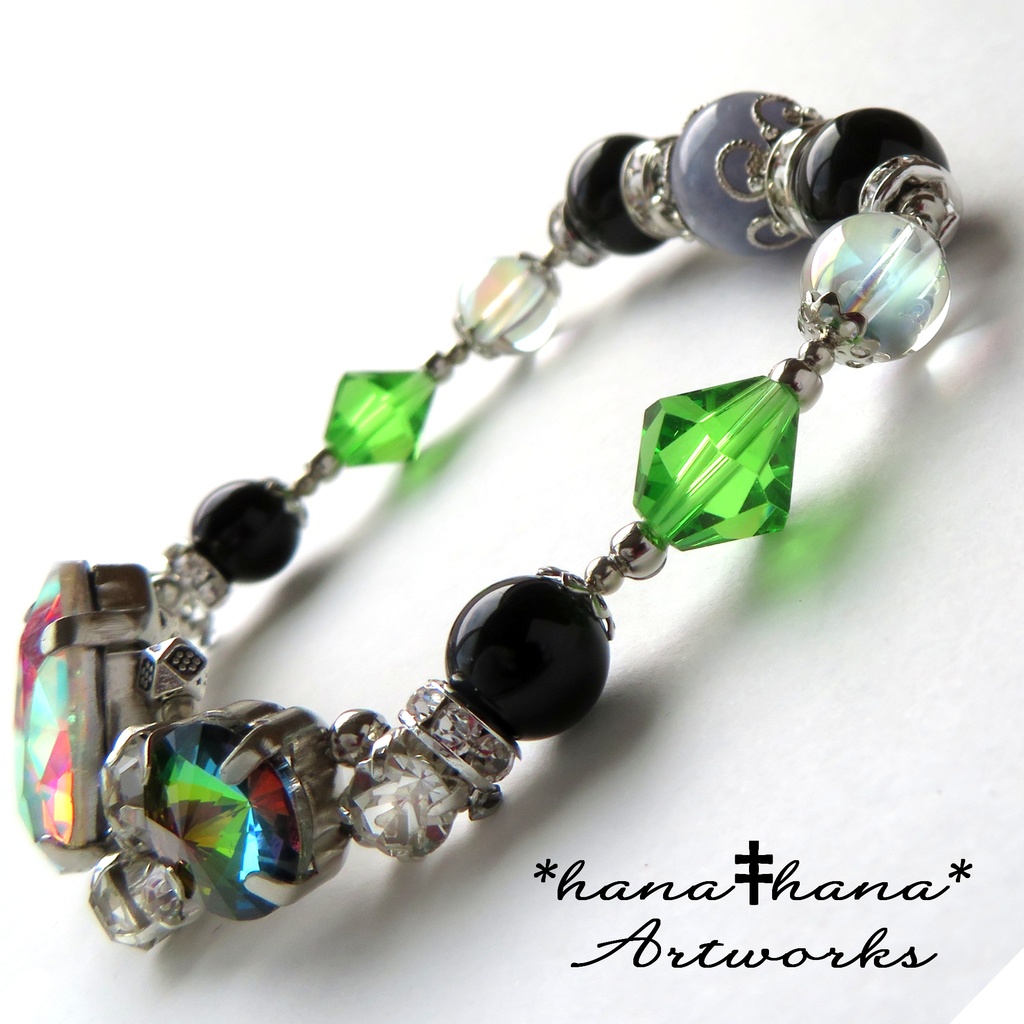 シルバーイメージカラー天然石ブレスレット/No.3013