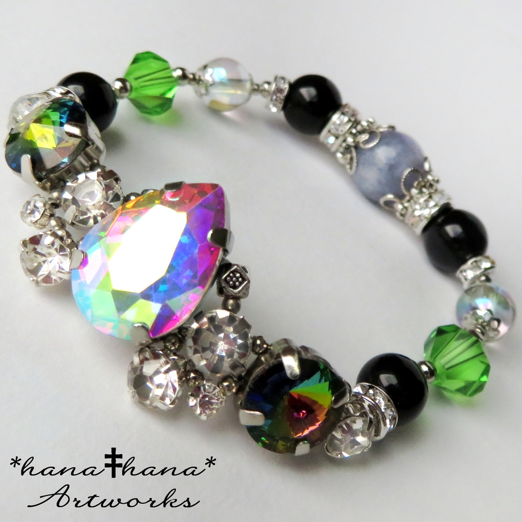 シルバーイメージカラー天然石ブレスレット/No.3013