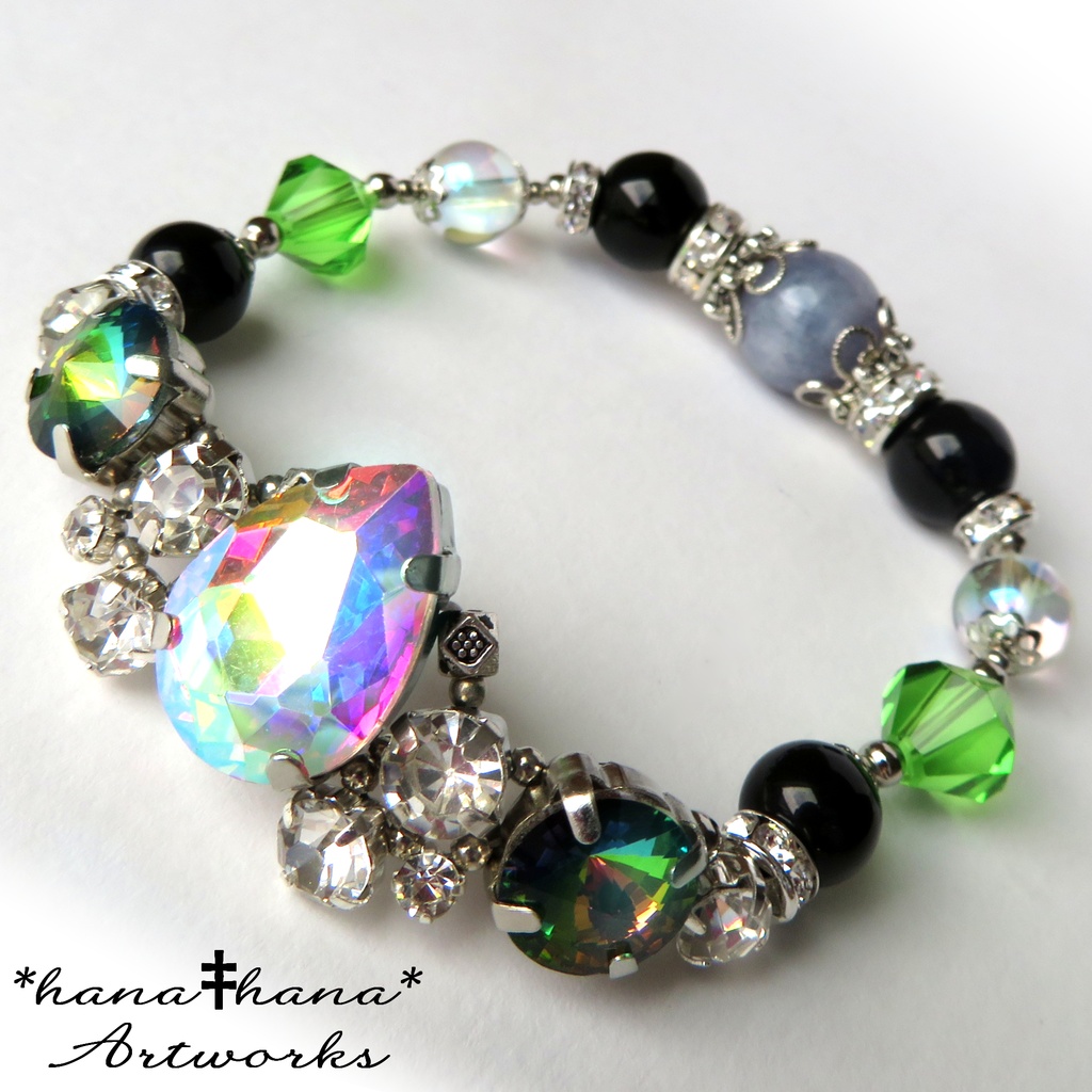 シルバーイメージカラー天然石ブレスレット/No.3013