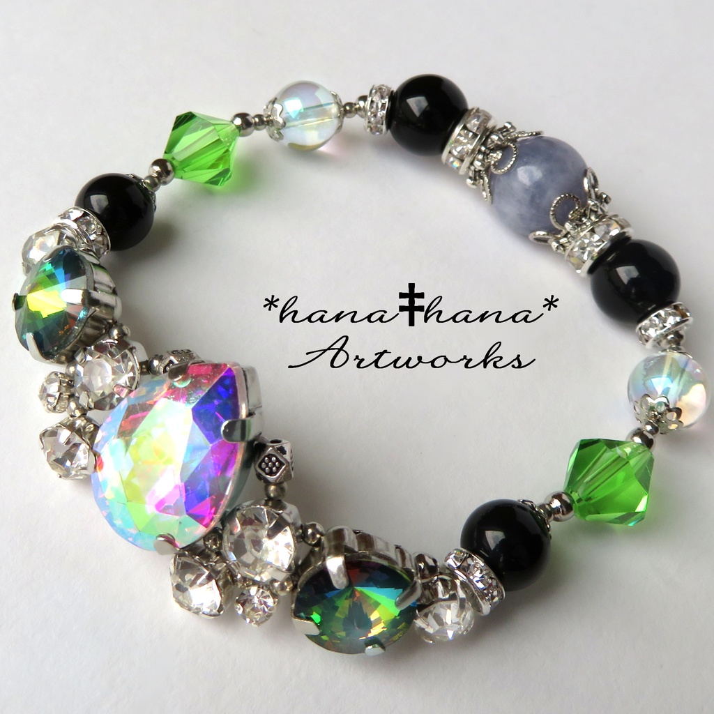 シルバーイメージカラー天然石ブレスレット/No.3013