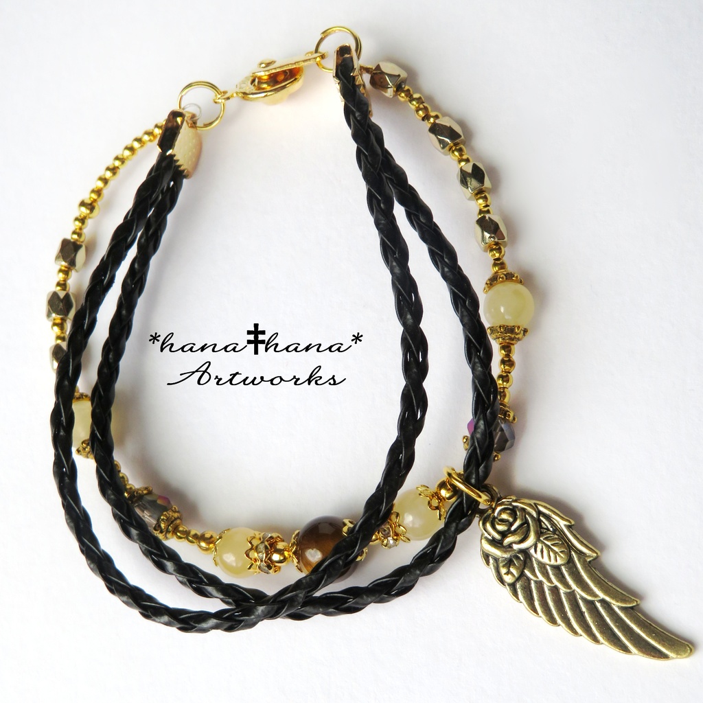 サバナクローイメージカラー天然石3連ブレスレット/No.3026