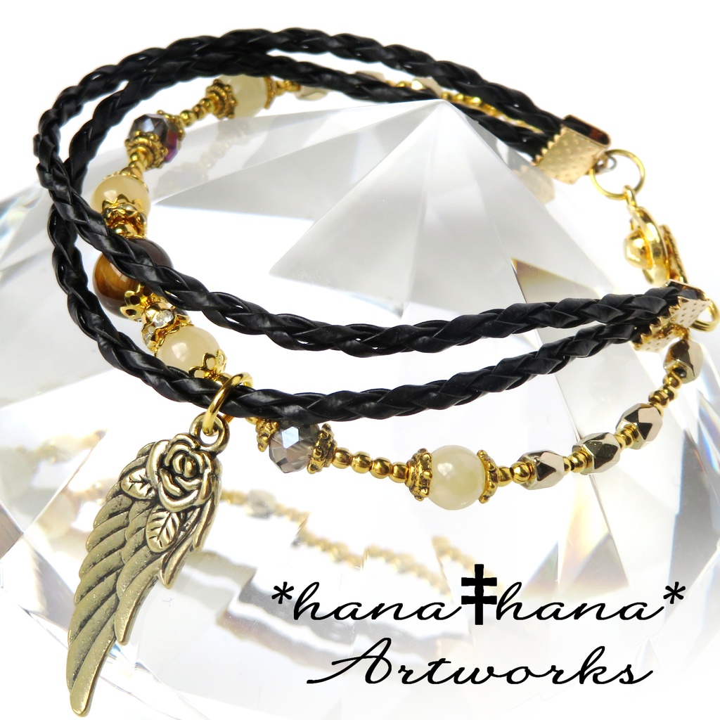 サバナクローイメージカラー天然石3連ブレスレット/No.3026