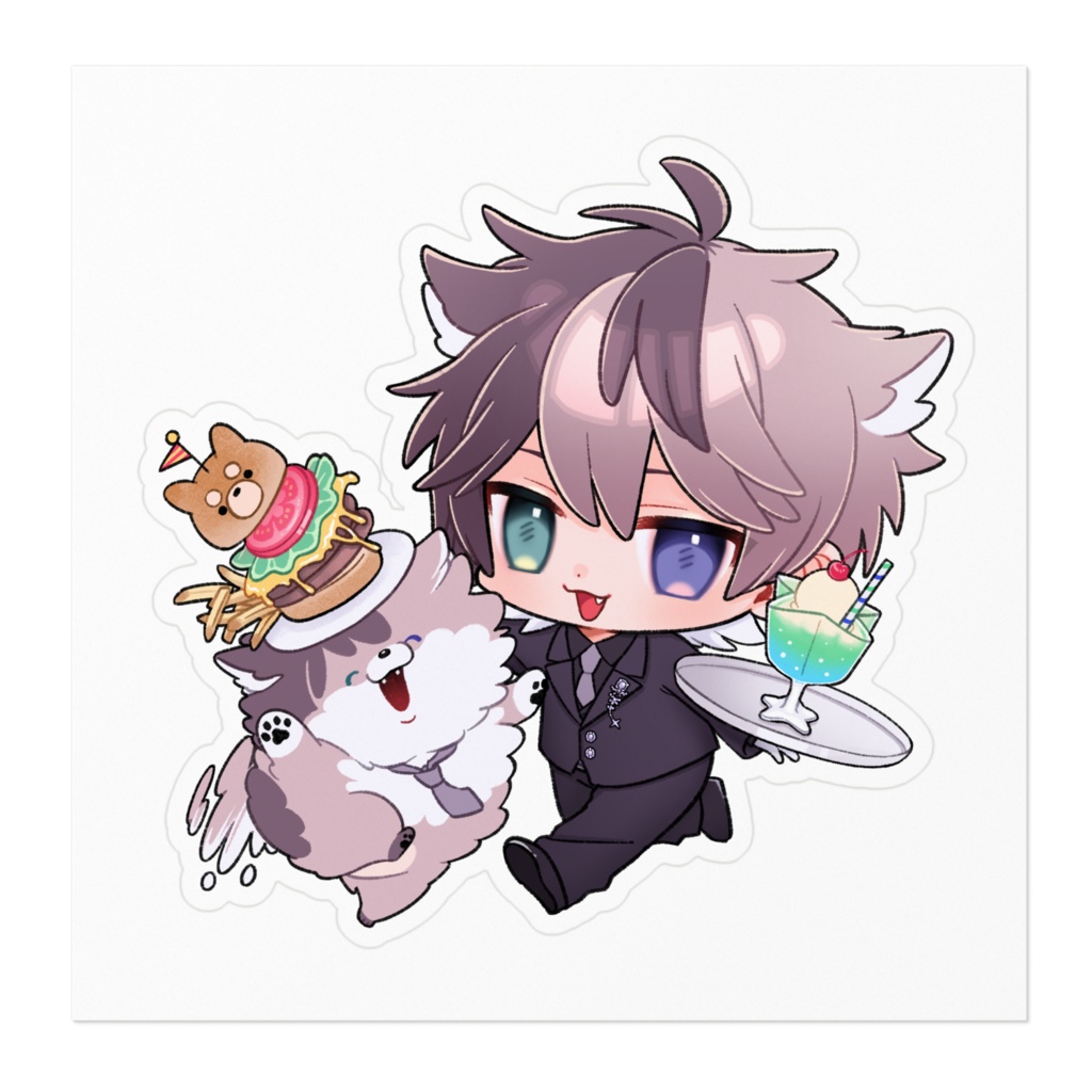 夜幵と運び犬(ステッカー)