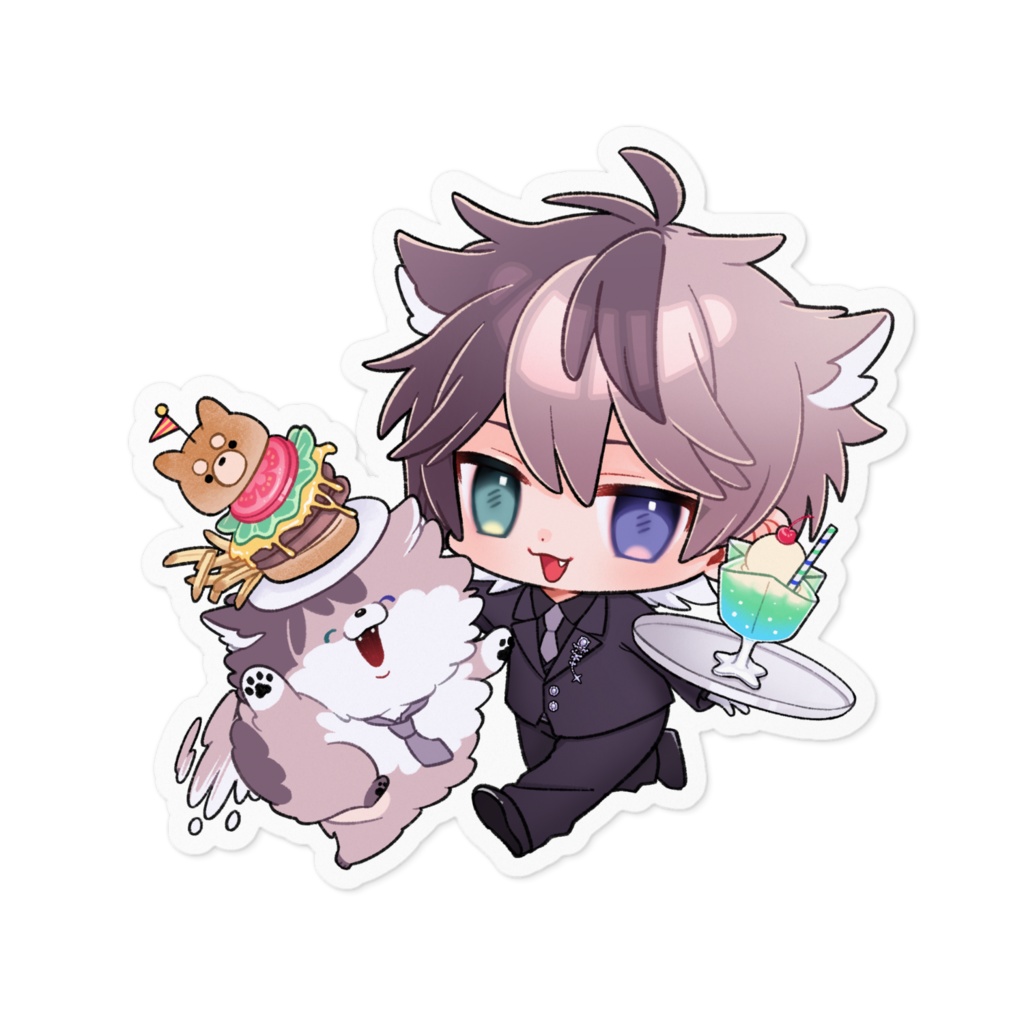 夜幵と運び犬(ステッカー)