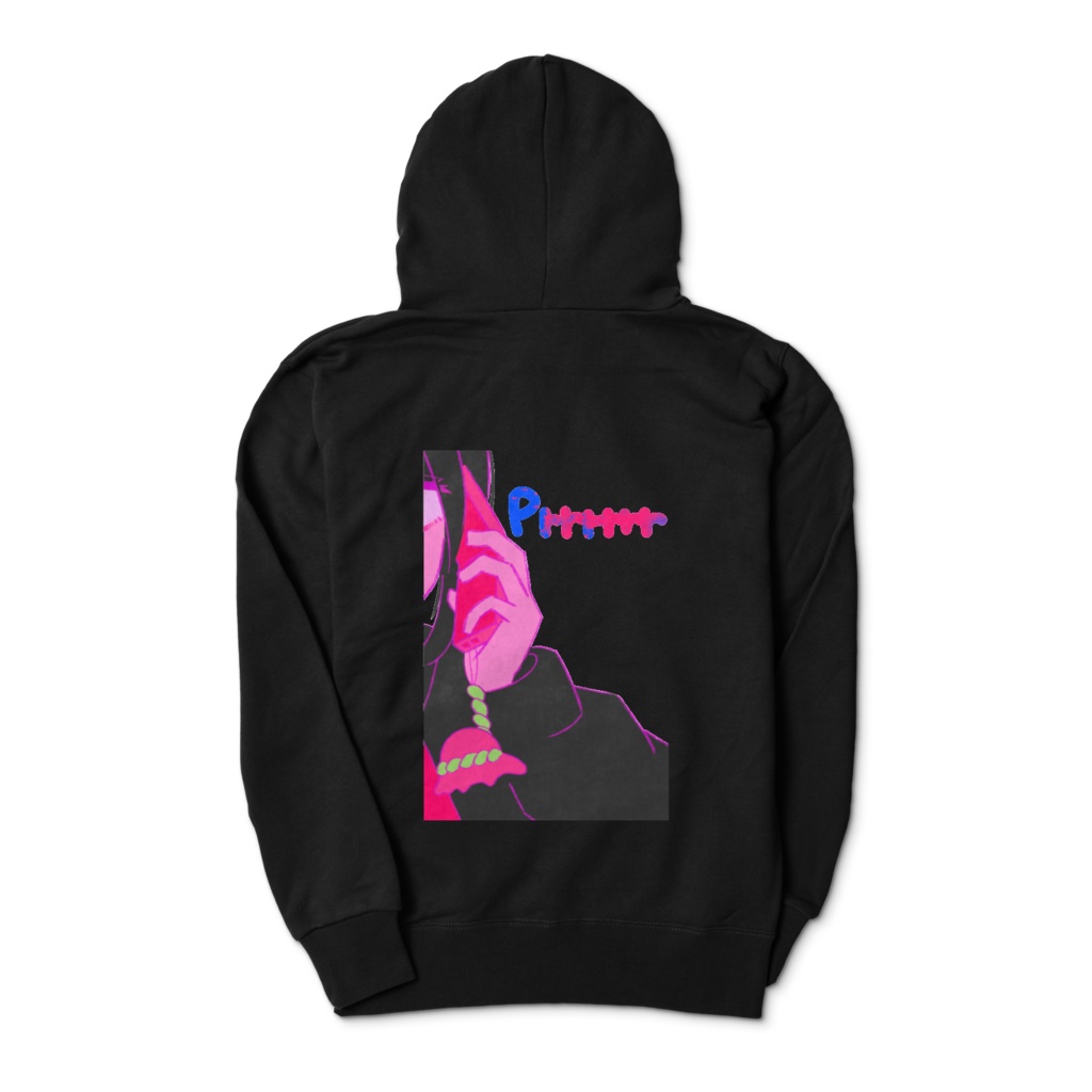 めんだるジップパーカー ぷるるるおさんぽ BLACK