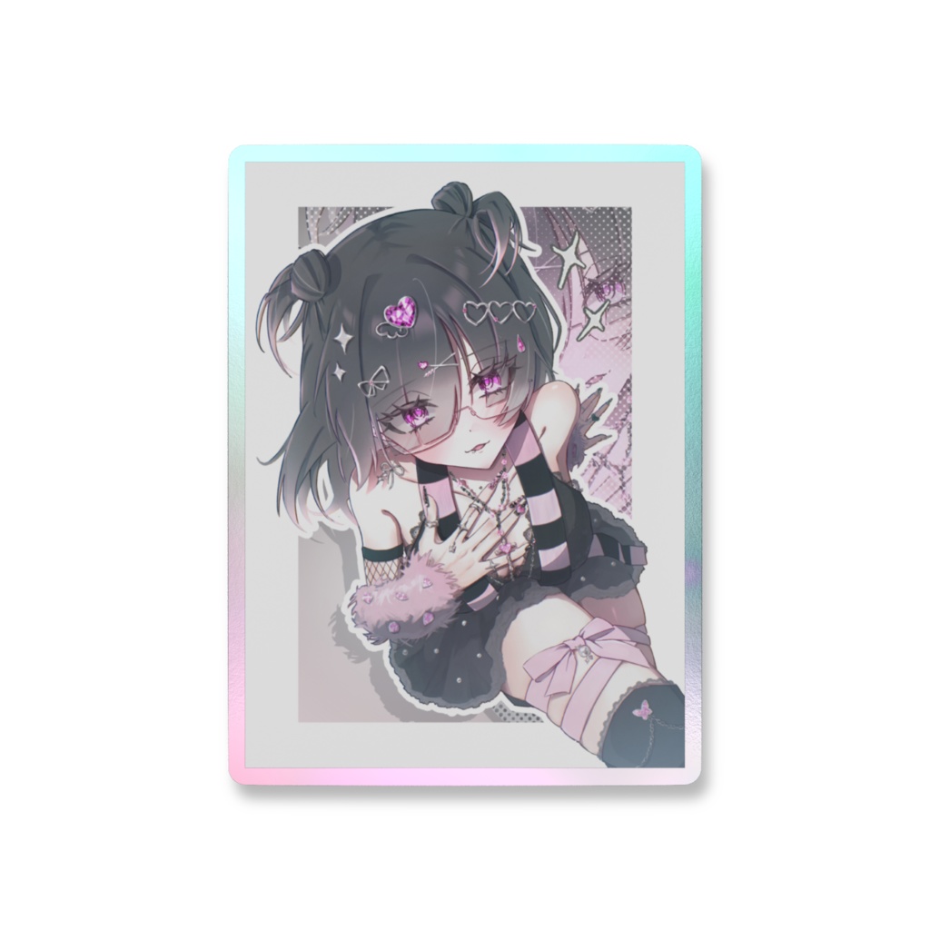 りむれすピンクな女の子 オーロラステッカー