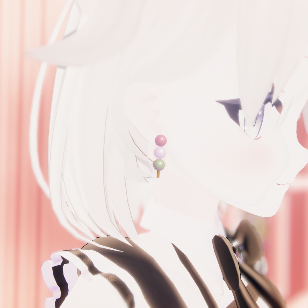 【無料】真珠風三色団子ピアス