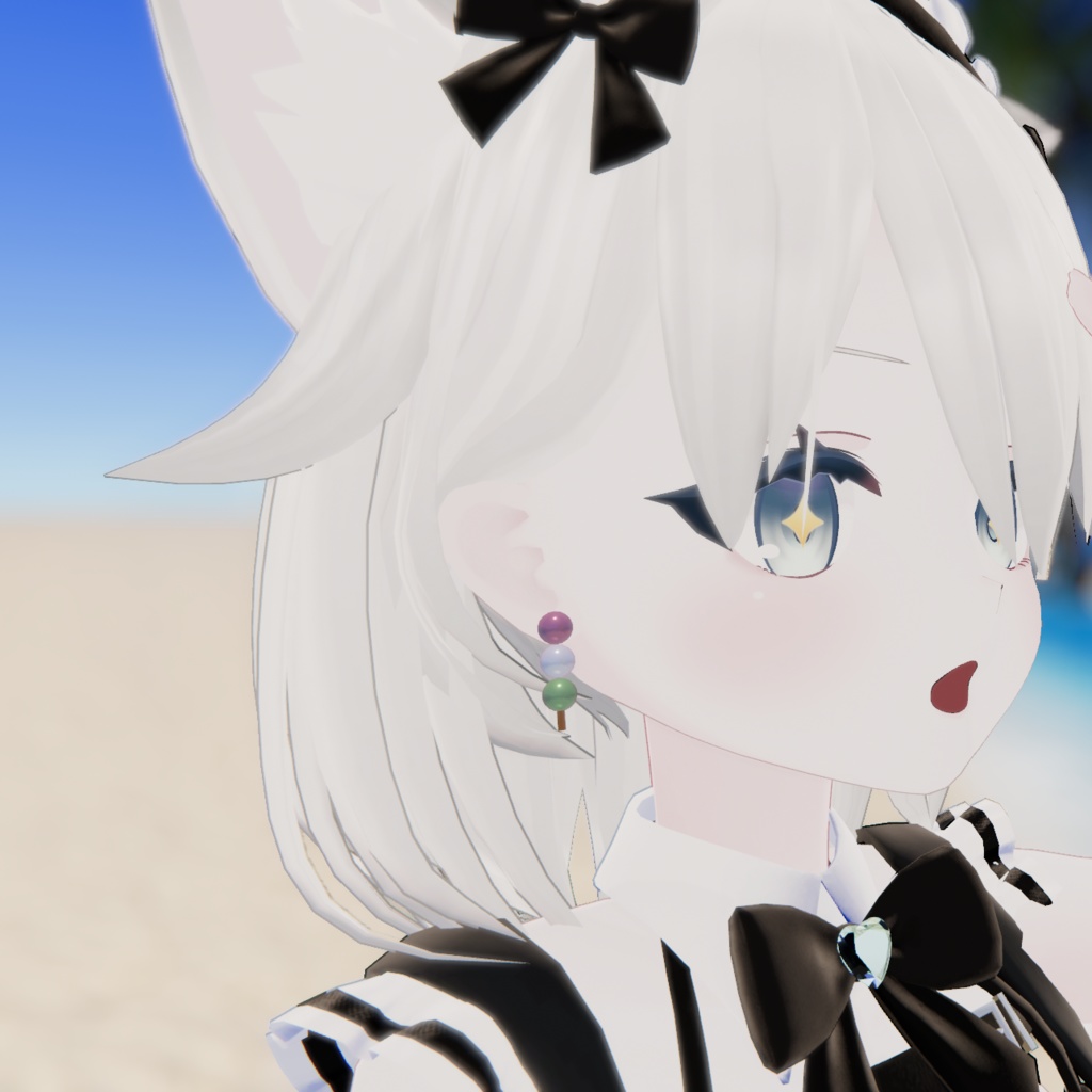 【無料】真珠風三色団子ピアス