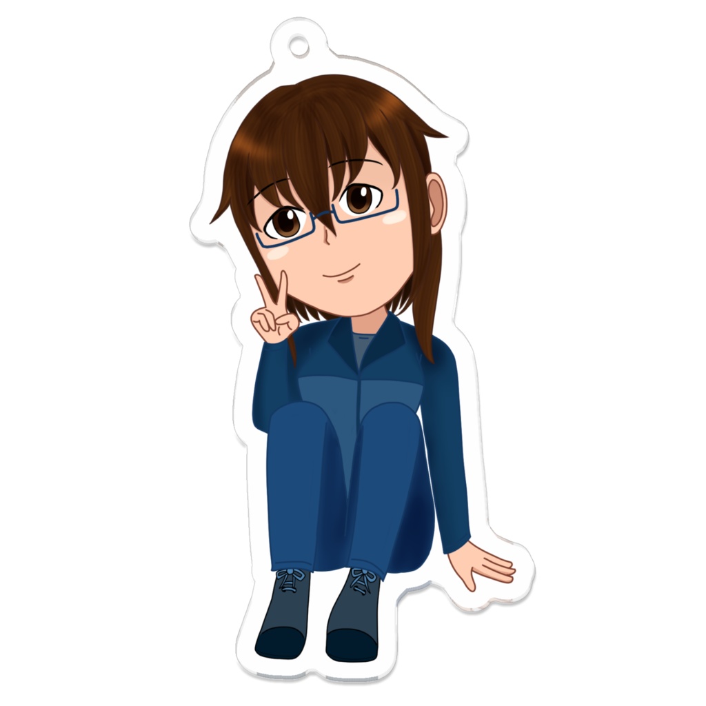 茶髪の子　アクリルキーホルダー01