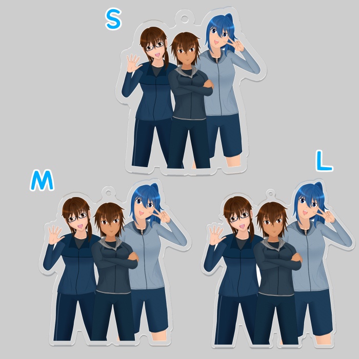 【名前つけた記念】女の子3人組 アクリルキーホルダー