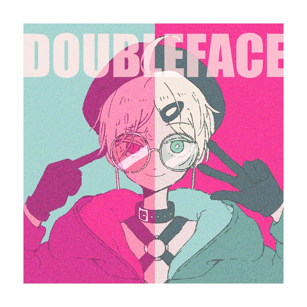 スクエアステッカー「DOUBLEFACE」