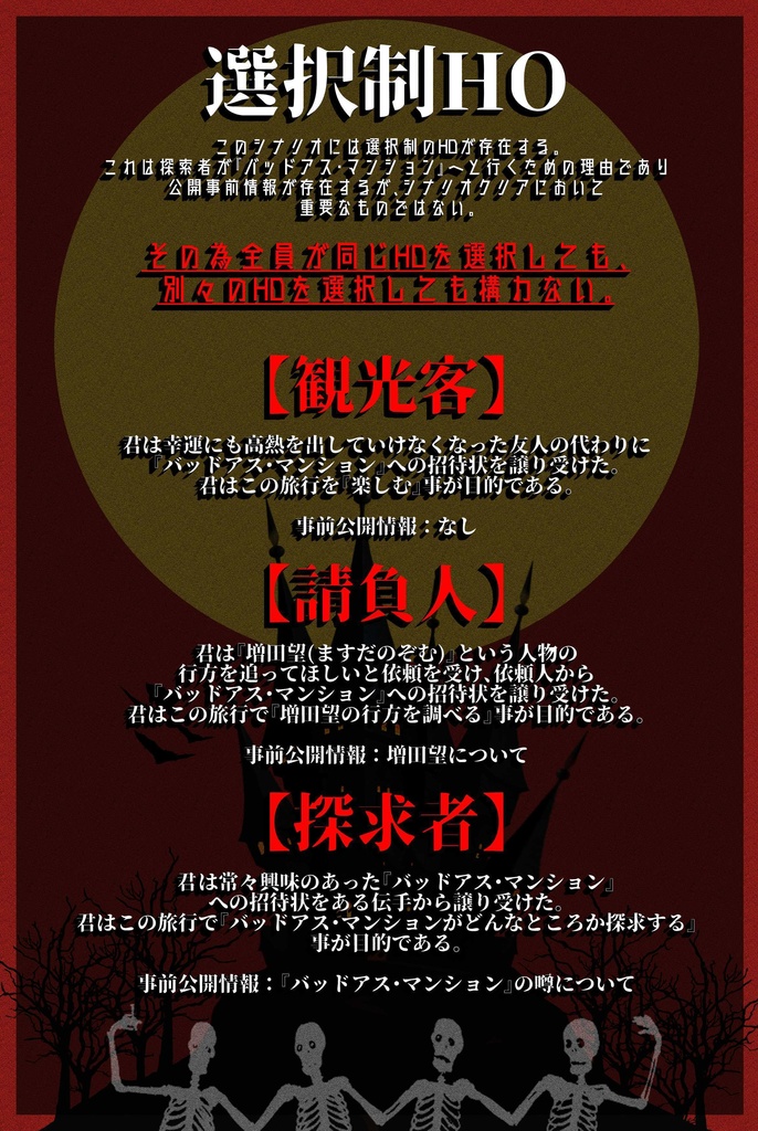 【CoCシナリオ】BADASSMANSION【SPLL:E119854】