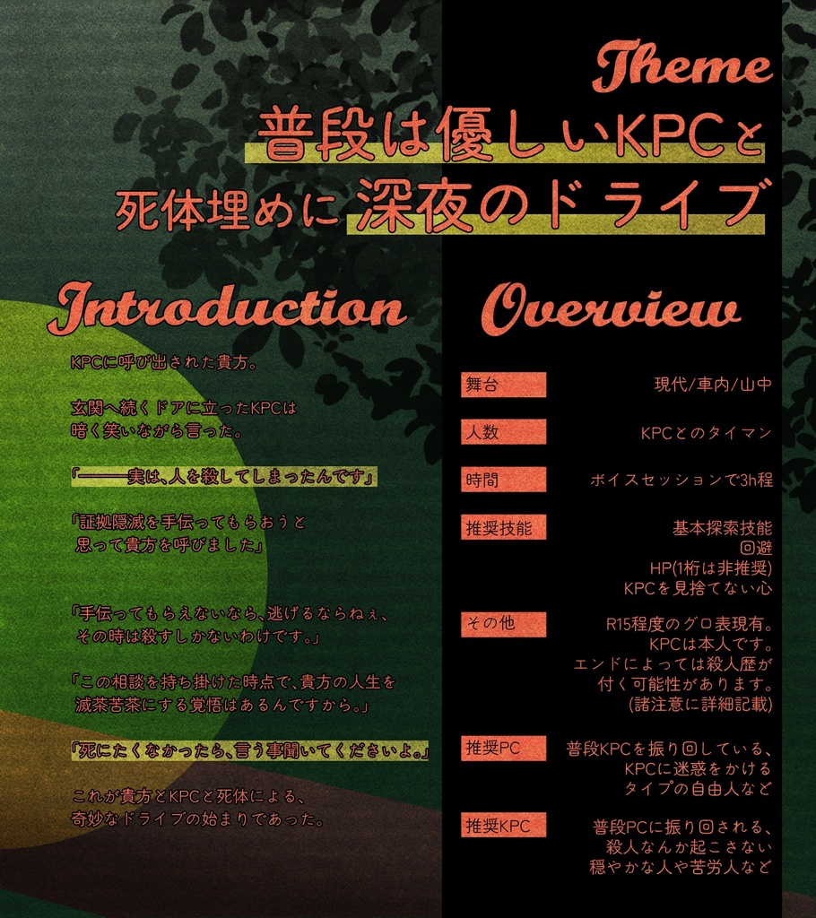 【8/30製品版頒布開始】バンブーズル・ポピーコックによろしく【CoC6th/タイマンシナリオ/SPLL:E188800】