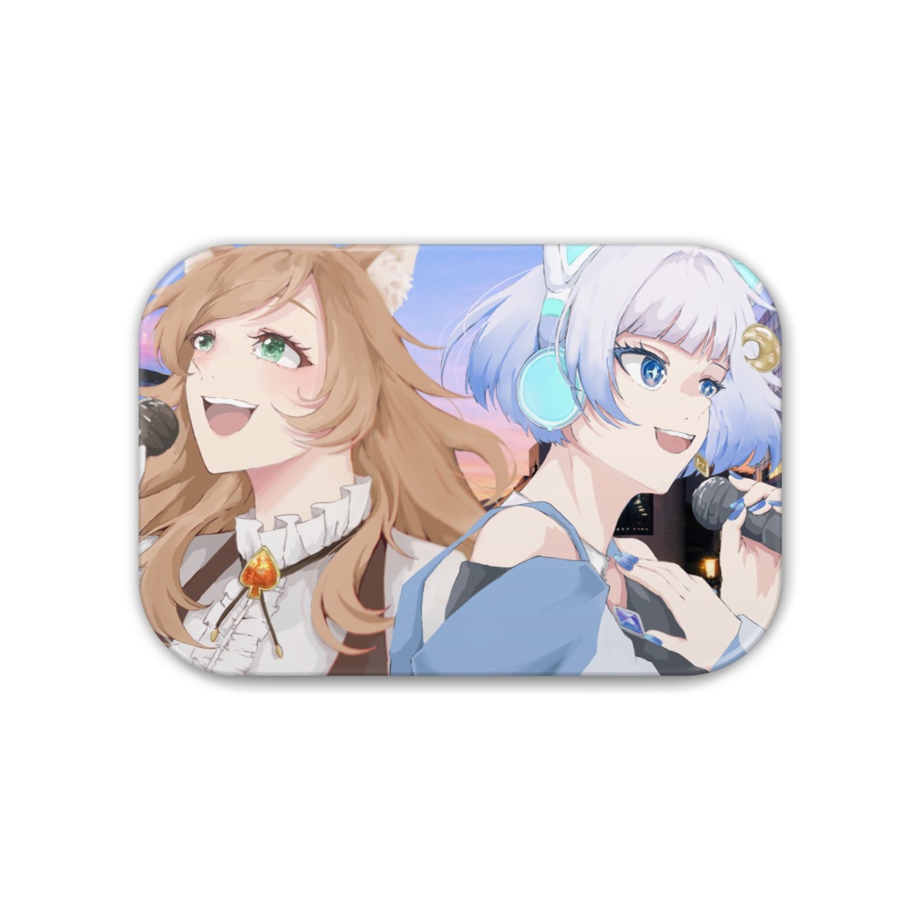 ツキマチアス＆愛瀬燈 "世界は美しいはずなんだ" 缶バッジ