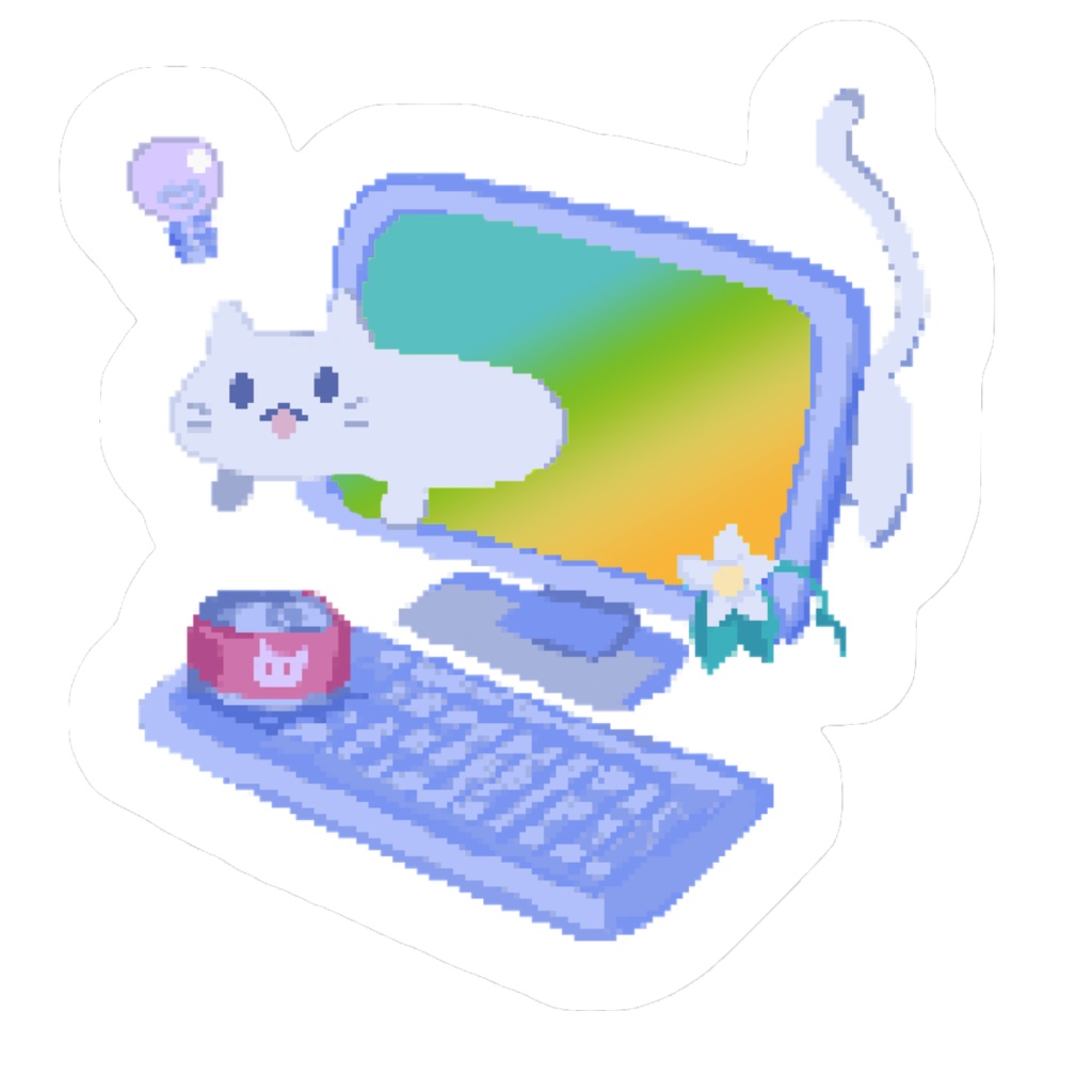 ホログラムステッカー　ねこ
