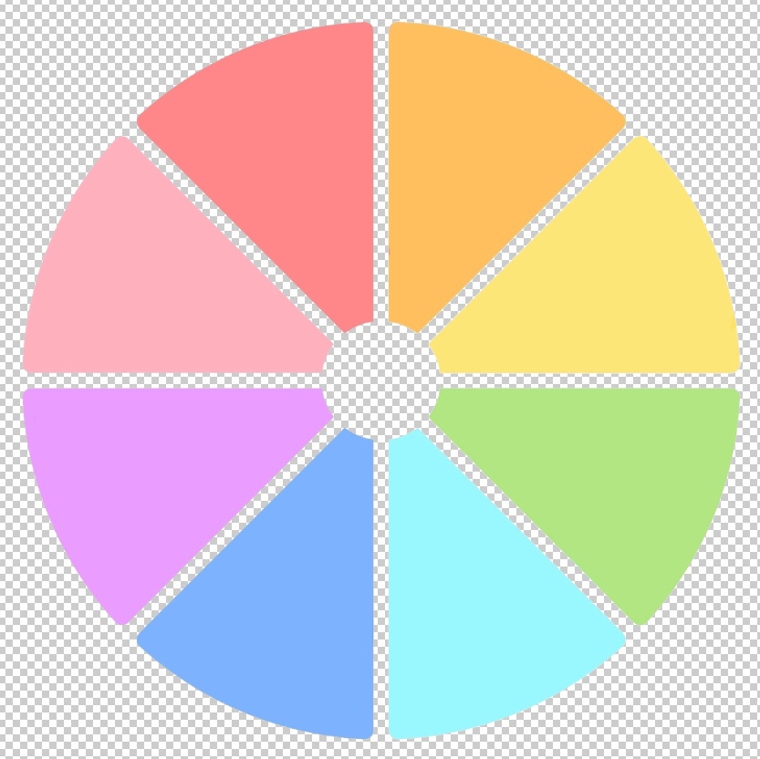 【無料イラスト素材】自分のイラストを虹色に並べてみる colorwheelchallenge