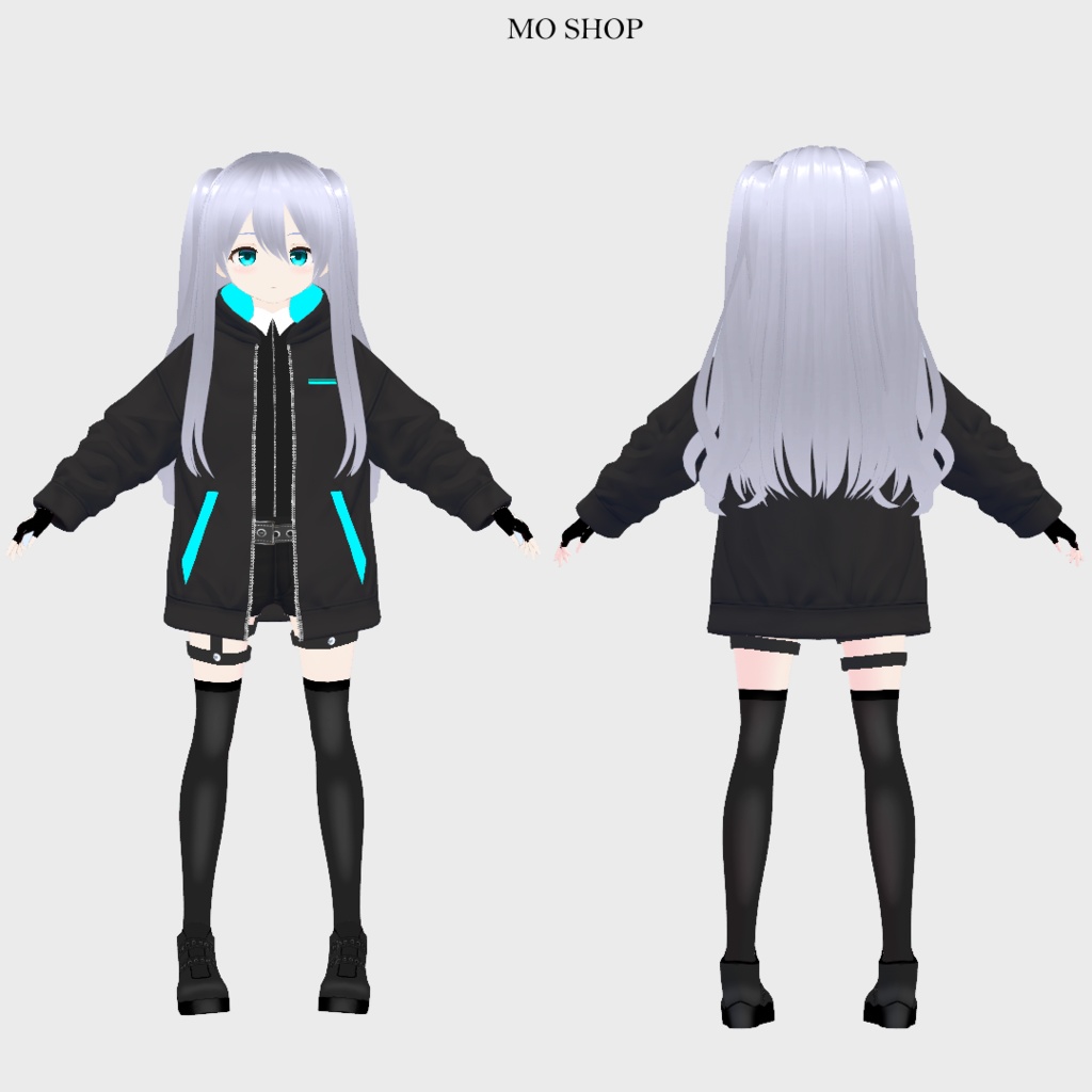 【VRoid】サイバーパーカーセット