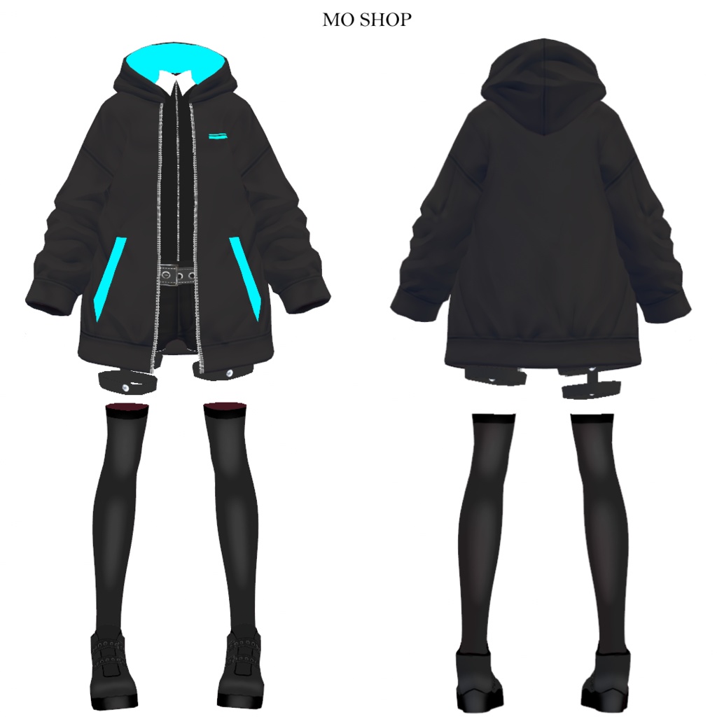【VRoid】サイバーパーカーセット
