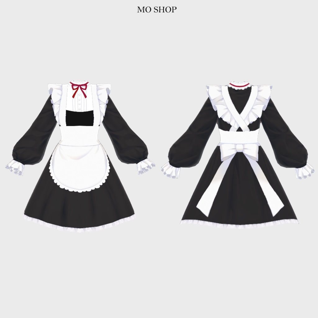 【VRoid】シンプルメイド服 3色セット