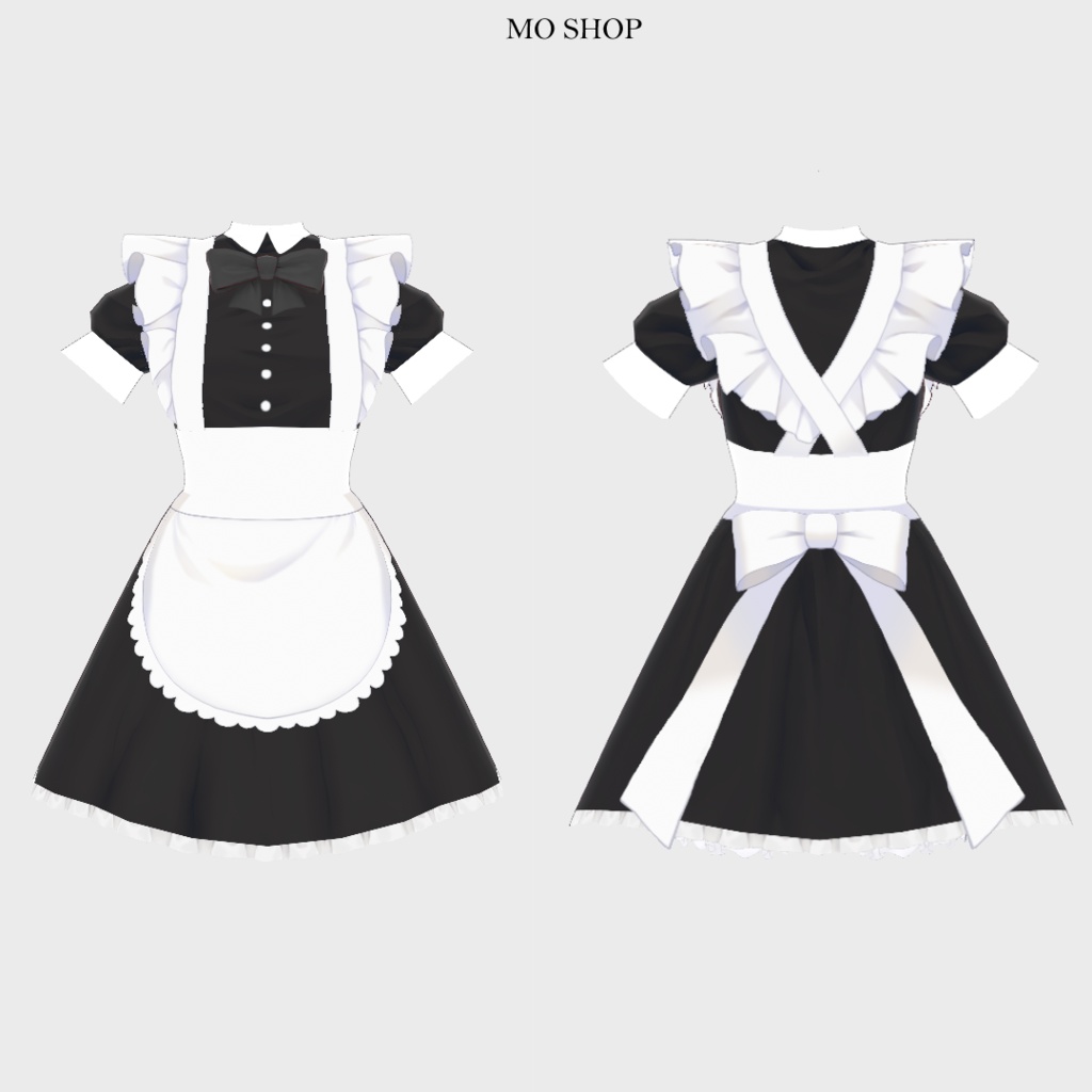 【VRoid】メイドワンピ 3色セット