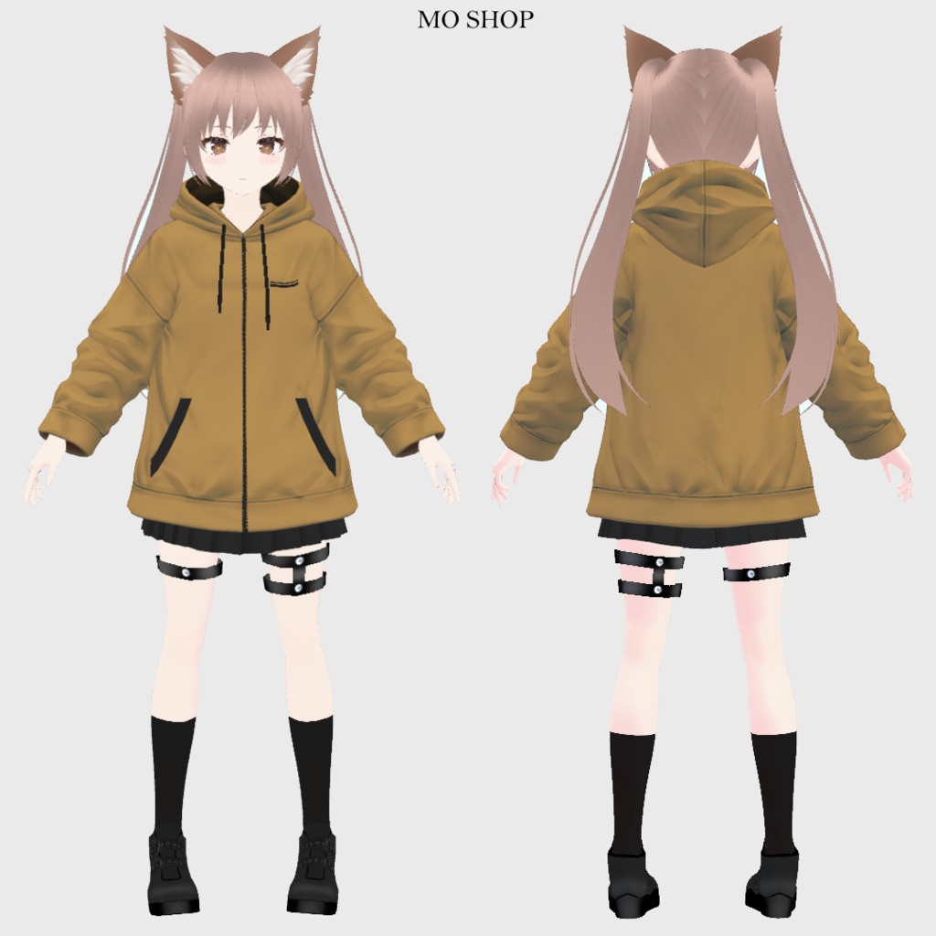 【VRoid】ジップパーカー 5色セット