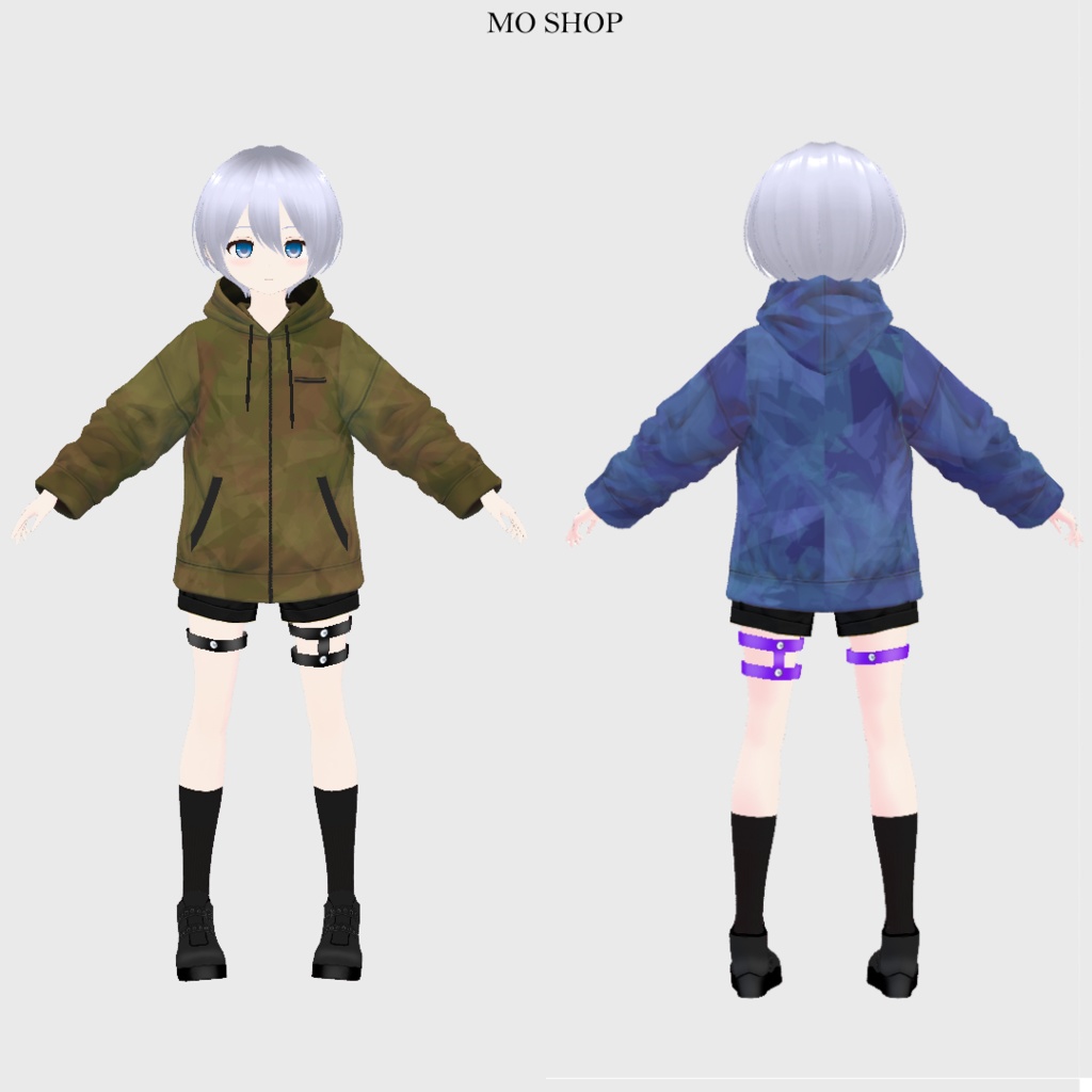 【VRoid】ミリタリーパーカー 5色セット