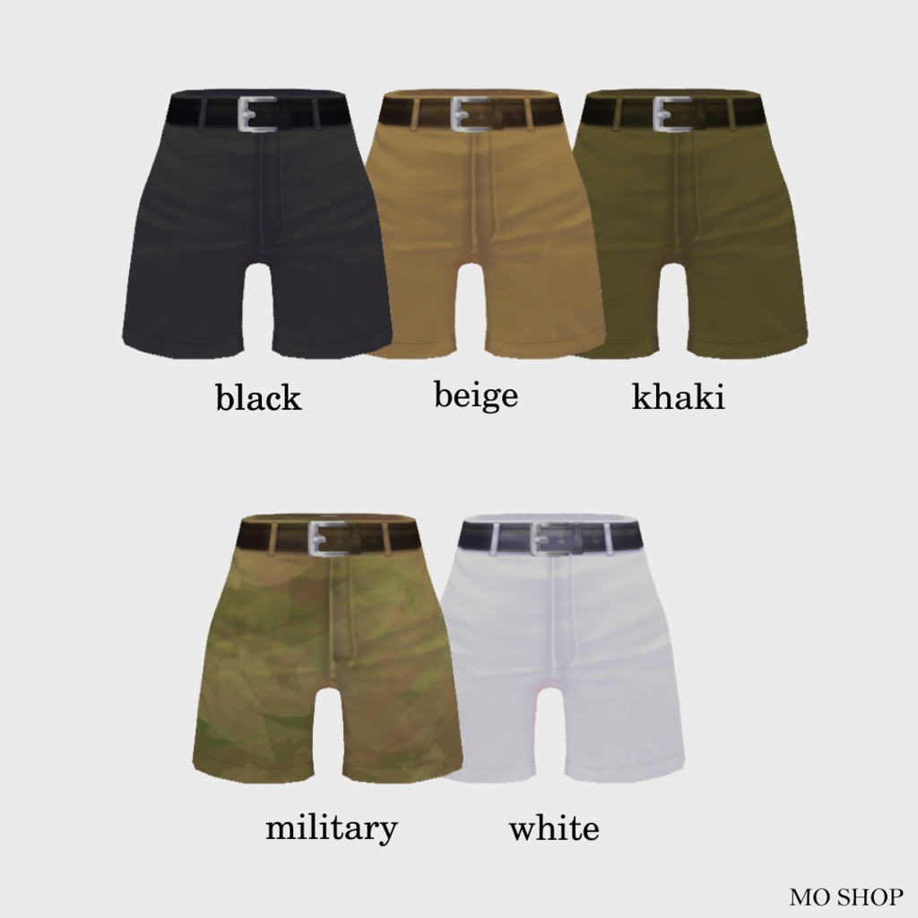 【VRoid】少し長めなショートパンツ 5色セット