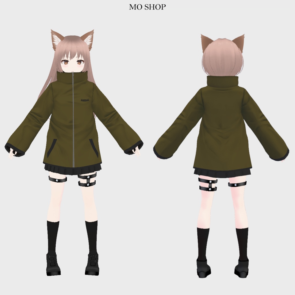 【VRoid】ハイネックコート 5色セット