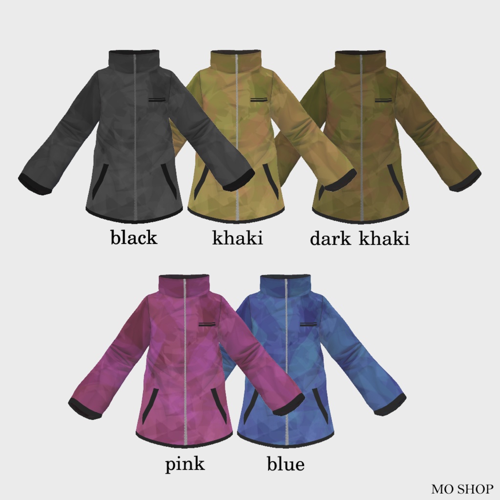 【VRoid】ミリタリーコート 5色セット