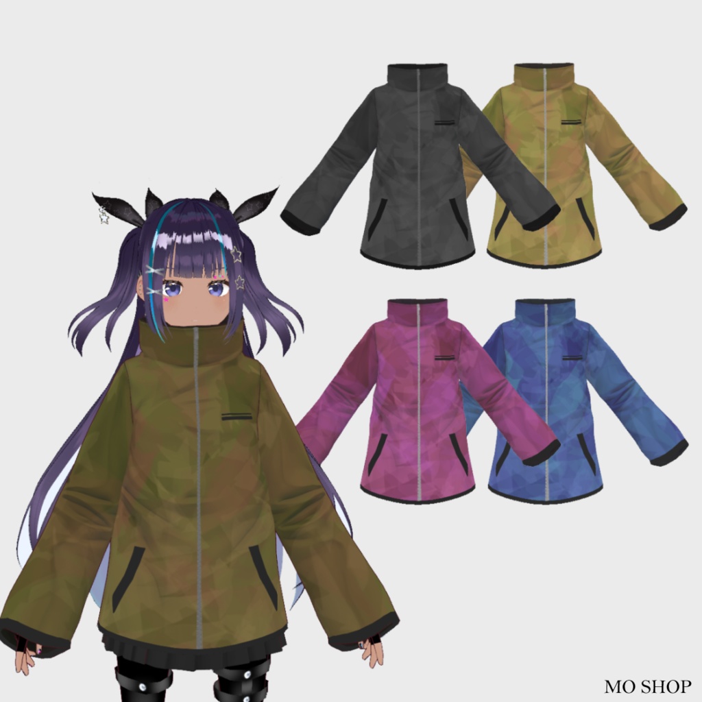 【VRoid】ミリタリーコート 5色セット