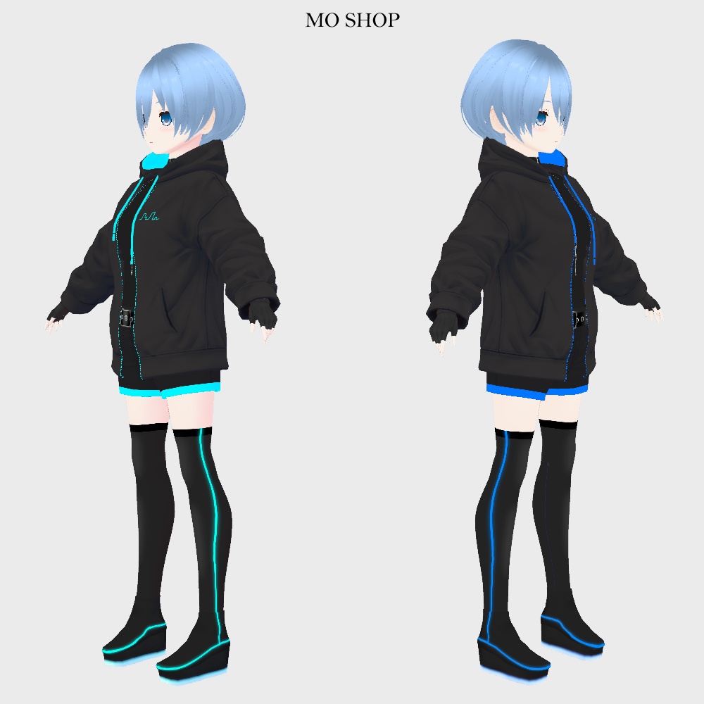 【VRoid】サイバーパーカーセット2