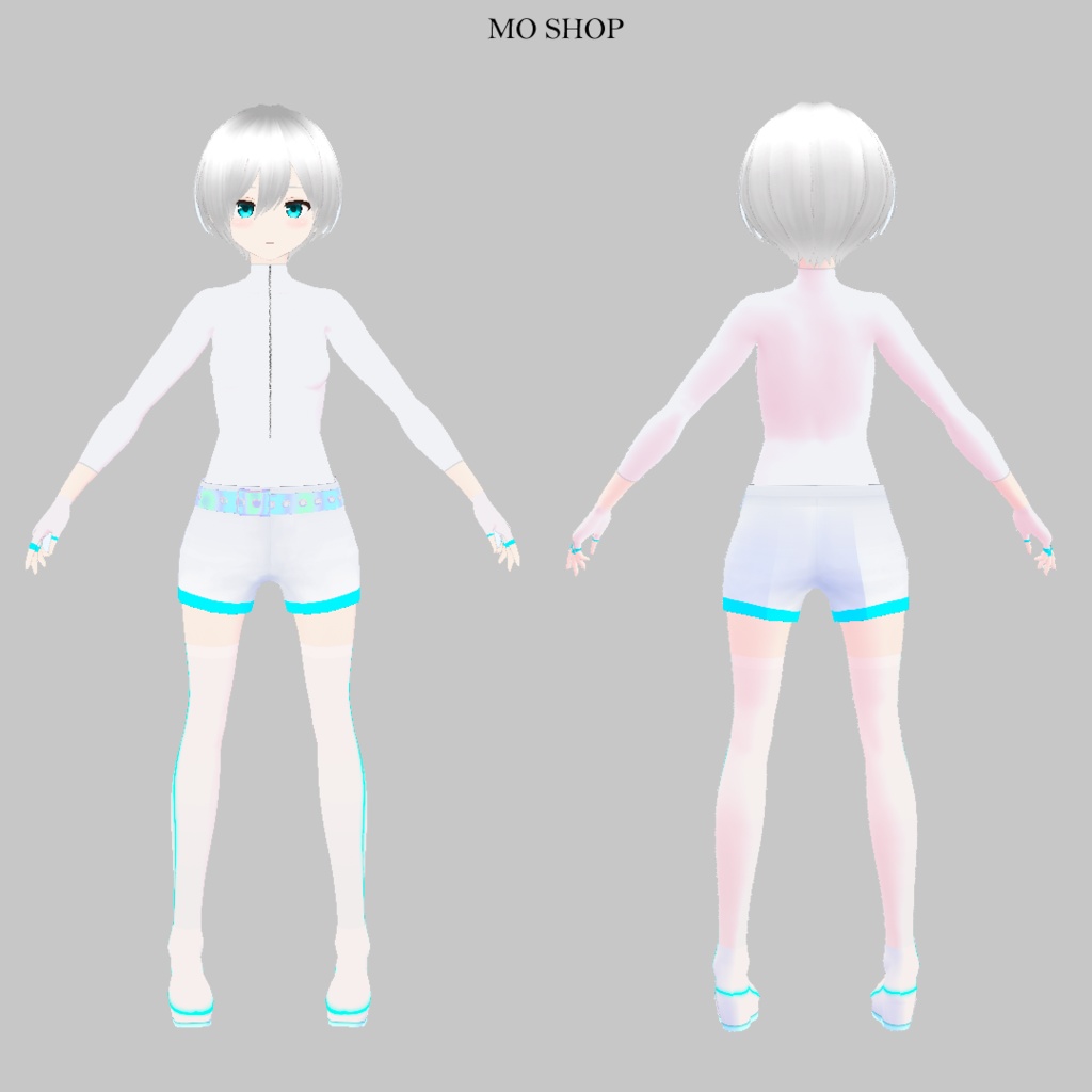 【VRoid】サイバーパーカーセット ホワイト