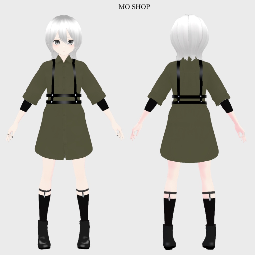 【VRoid】シャツワンピセット