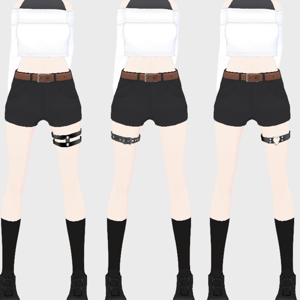 【VRoid】ガーターベルト 5種セット