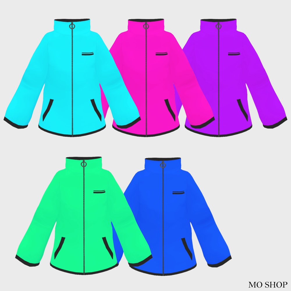 【VRoid】ネオンカラーコート 5色セット