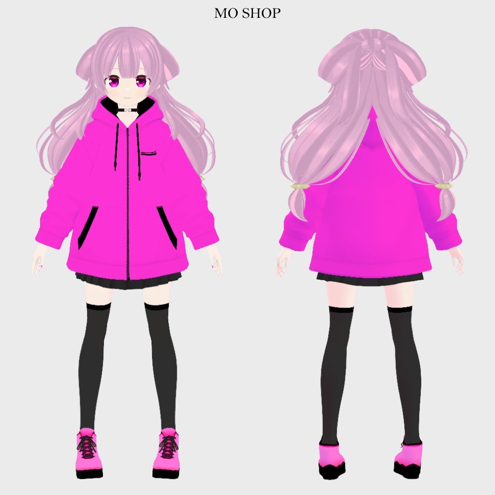 【VRoid】ネオンカラーパーカー 5色セット