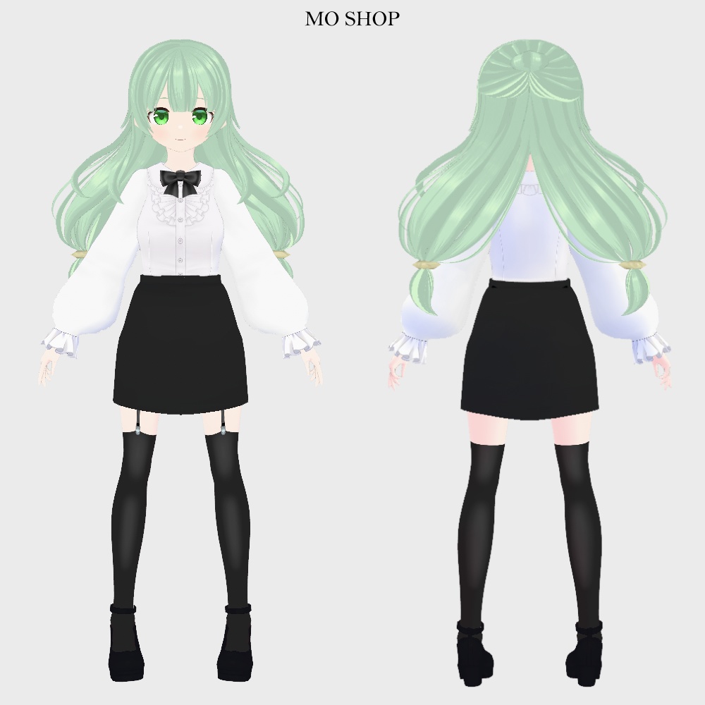 【VRoid】長袖ブラウス&タイトスカート