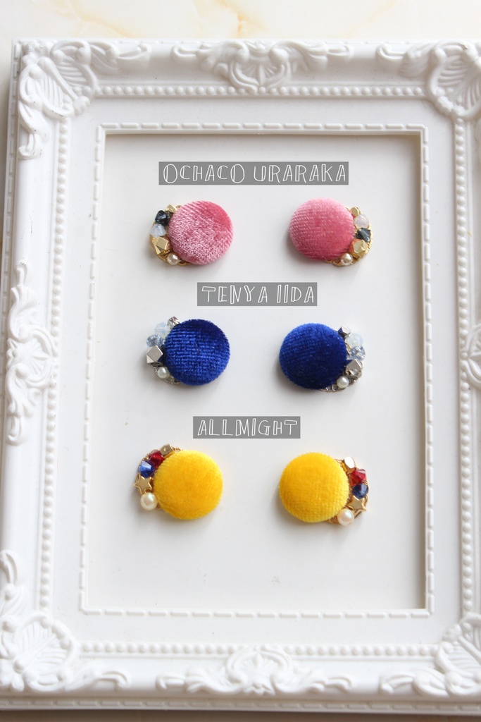 【ヒロアカ】ベロアカボションの耳飾り