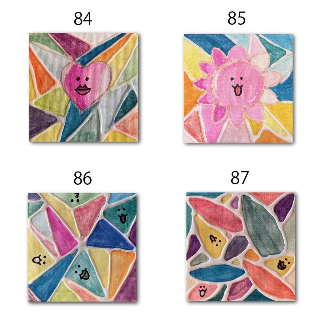 神納セイガ『もちヒューマンたちの宴』個展作品① 10cm×10cm