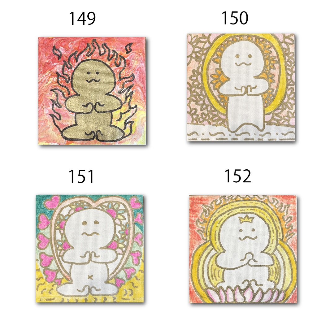 神納セイガ『もちヒューマンたちの宴』個展作品① 10cm×10cm