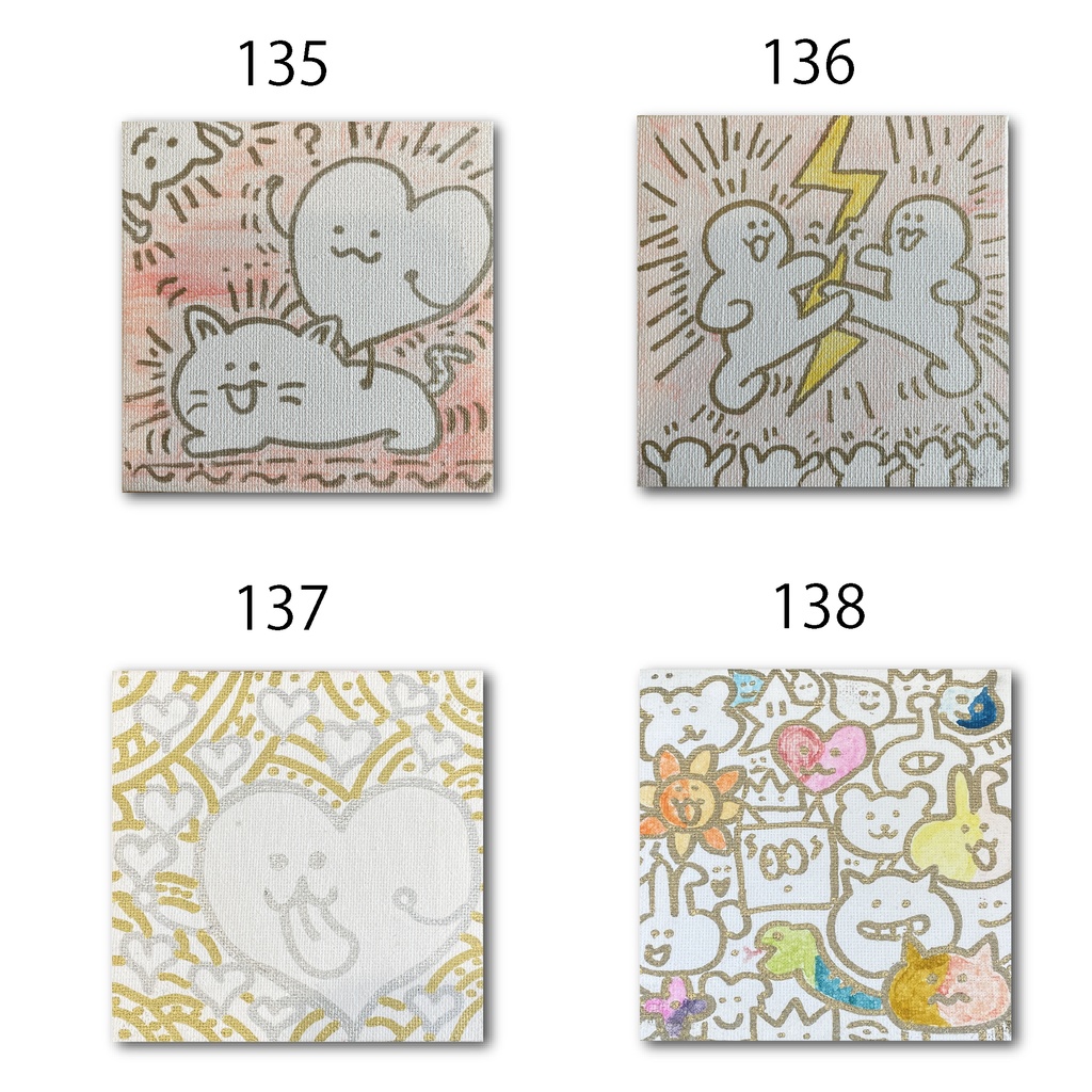 神納セイガ『もちヒューマンたちの宴』個展作品① 10cm×10cm