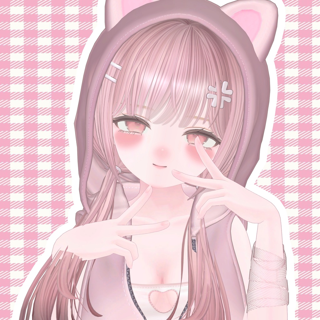【Eku 3D専用】Pink skin(Make up+body skin)