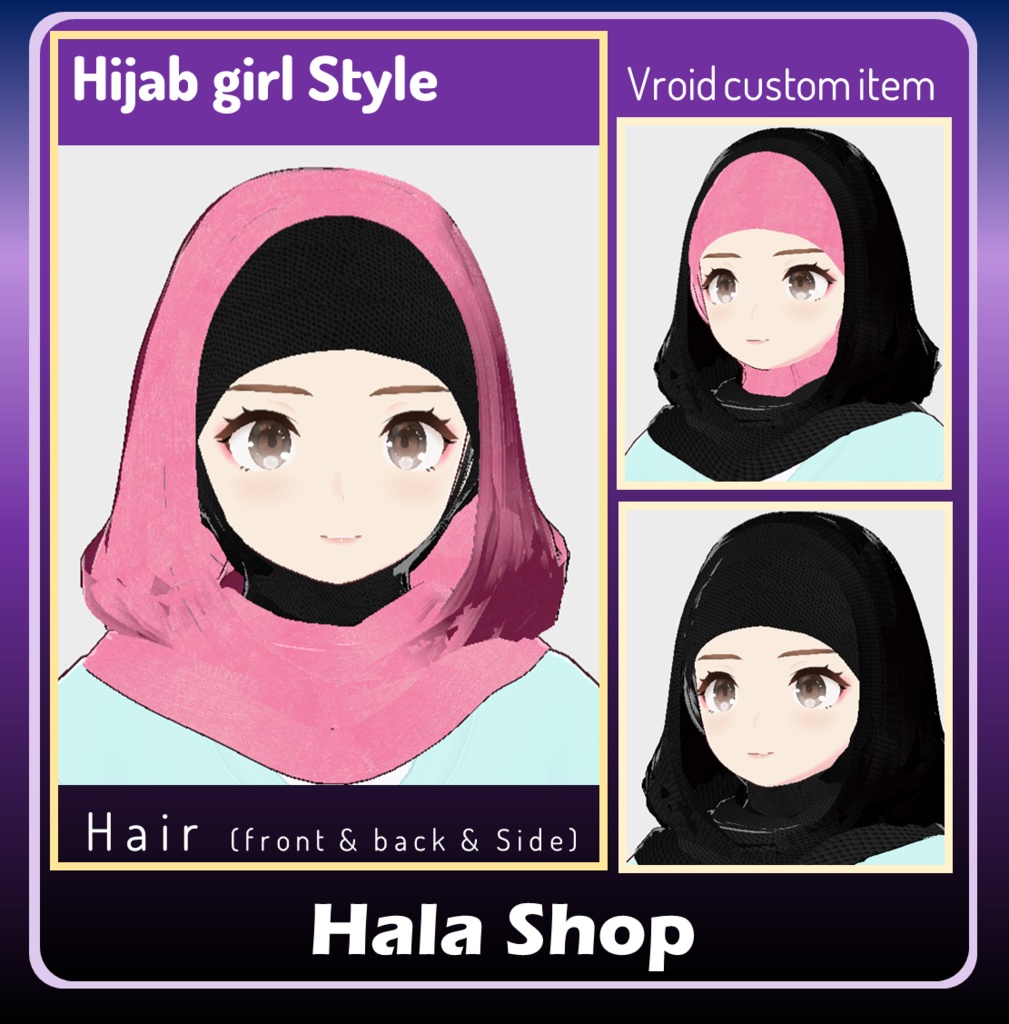 Hijab girl Style (Pink & Black)