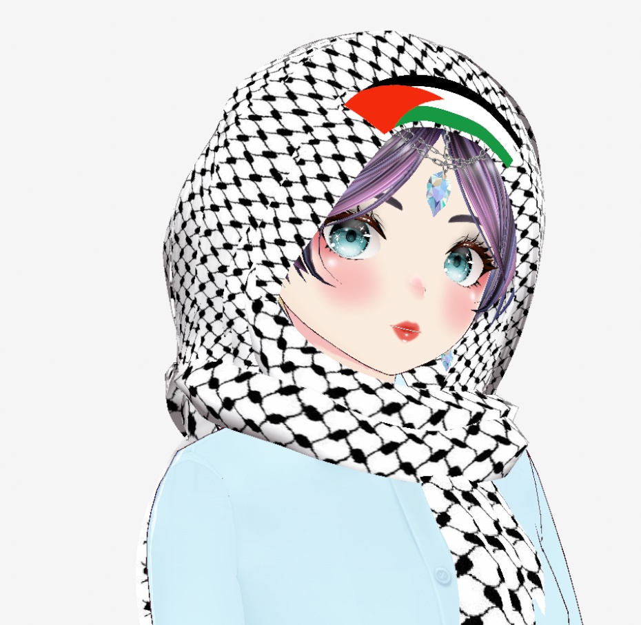 Palestinian Hijab Style (2 Ver.) & Face
