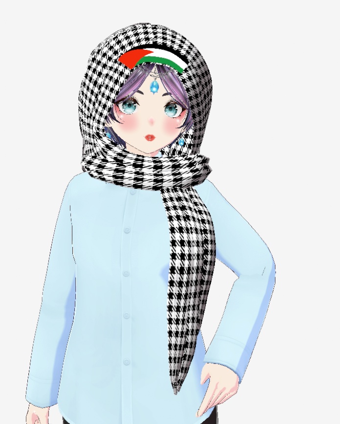 Palestinian Hijab Style (2 Ver.) & Face