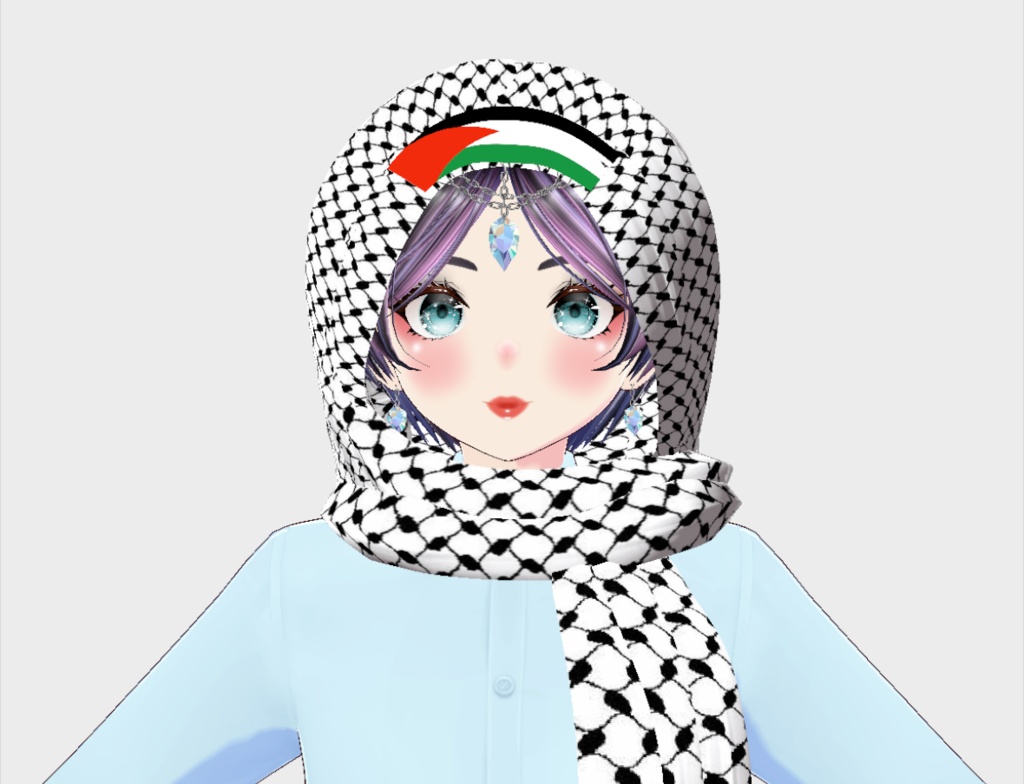 Palestinian Hijab Style (2 Ver.) & Face